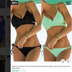 Two piece lace up bikini